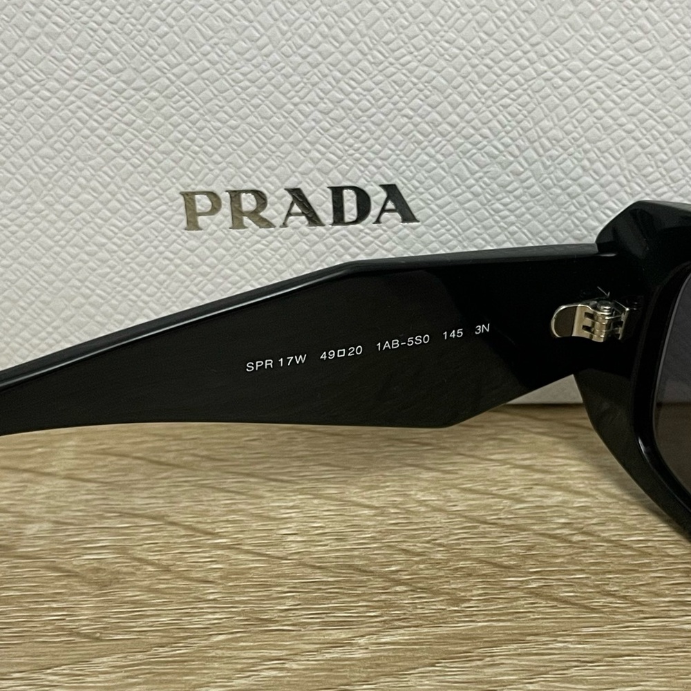 Prada Pr 17wsf Black Rectangular Sunglasses - image 4